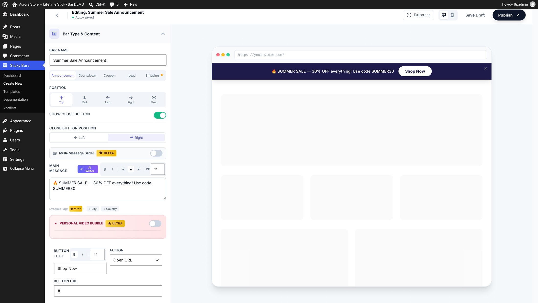 Live editor